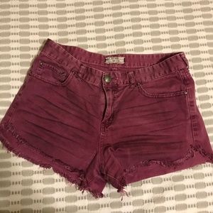 Free people purple jean shorts 25